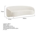 Ver imagem 3 de Sofá 3 Lugares 180cm Orgânico Luxo Recepção Amore Bouclé Branco - Amarena Móveis