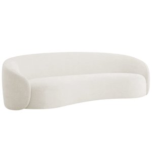 Sofá 3 Lugares 180cm Orgânico Luxo Recepção Amore Bouclé Branco - Amarena Móveis