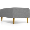 Ver imagem 7 de Puff Decorativo Sala de Estar Cléo Pés Palito 90cm Linho Cinza Escuro