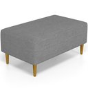 Ver imagem 1 de Puff Decorativo Sala de Estar Cléo Pés Palito 90cm Linho Cinza Escuro