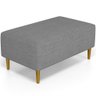 Puff Decorativo Sala de Estar Cléo Pés Palito 90cm Linho Cinza Escuro - 1