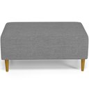 Ver imagem 3 de Puff Decorativo Sala de Estar Cléo Pés Palito 90cm Linho Cinza Escuro