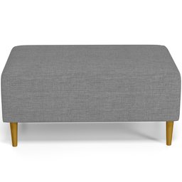 Puff Decorativo Sala de Estar Cléo Pés Palito 90cm Linho Cinza Escuro - 3