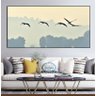 Quadro decorativo Liberdade - Aves voando no céu azul:1,50 X 0,80/BRANCA - 2