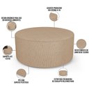 Ver mais imagens de Kit Puff Redondo Lola e Puff Recamier Orgânico Orbit W01 Linho Bege Escuro - Lyam Decor