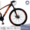 Ver imagem 3 de Bicicleta Xlt Aro 29 Quadro 19 Suspensão 21 Marchas Freio a Disco Alumínio Preto Laranja - Ksw