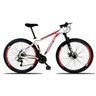 Bicicleta Aro 29 Quadro 15 Freio a Disco Mecânico 21 Marchas Alumínio Branco Vermelho - Dropp - 1
