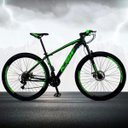 Ver imagem 2 de Bicicleta Xlt Aro 29 Quadro 21 Suspensão 21 Marchas Freio a Disco Alumínio Preto Verde - Ksw