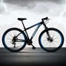 Bicicleta Aro 29 Quadro 15 Freio a Disco Mecânico 21 Marchas Alumínio Preto Azul - Dropp - 2