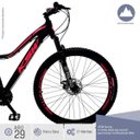 Ver imagem 3 de Bicicleta Feminina Sunny Aro 29 Quadro 17 Suspensão 21v Freio a Disco Alumínio Preto Rosa - KSW