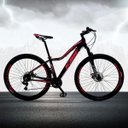 Ver imagem 2 de Bicicleta Feminina Sunny Aro 29 Quadro 17 Suspensão 21v Freio a Disco Alumínio Preto Rosa - KSW