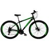 Bicicleta Aro 29 Quadro 17 Freio a Disco Mecânico 21 Marchas Aço Preto Verde - Dropp - 1