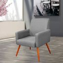 Ver imagem 2 de Kit 2 Poltronas Decorativas para Maria Linho Cinza Escuro - Lyam Decor