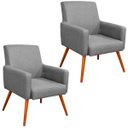 Ver imagem 1 de Kit 2 Poltronas Decorativas para Maria Linho Cinza Escuro - Lyam Decor