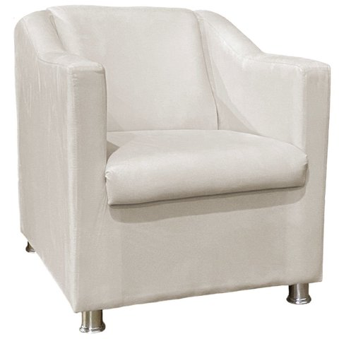 Poltrona Decorativa Tillak Tilla em Suede para Sala de Estar, Consultório e Recepção - Bege