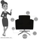Ver imagem 3 de Poltrona Decorativa com Base Giratória Para Sala de Estar Helô Suede Preto - Lyam Decor