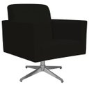 Ver imagem 1 de Poltrona Decorativa com Base Giratória Para Sala de Estar Helô Suede Preto - Lyam Decor
