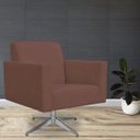 Ver imagem 2 de Poltrona Decorativa com Base Giratória Para Sala de Estar Helô Suede Rosê - Lyam Decor
