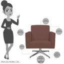 Ver imagem 3 de Poltrona Decorativa com Base Giratória Para Sala de Estar Helô Suede Rosê - Lyam Decor
