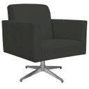 Ver imagem 1 de Poltrona Decorativa com Base Giratória Para Sala de Estar Helô Suede Cinza - Lyam Decor