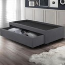Ver imagem 1 de Base Box Cama Solteiro com Gaveta Sapateira 88x188 Cm Suede