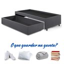 Ver imagem 7 de Base Box Cama Solteiro com Gaveta Sapateira 88x188 Cm Suede