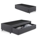 Ver imagem 2 de Base Box Cama Solteiro com Gaveta Sapateira 88x188 Cm Suede
