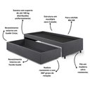 Ver imagem 5 de Base Box Cama Solteiro com Gaveta Sapateira 88x188 Cm Suede
