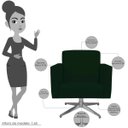 Ver imagem 3 de Poltrona Decorativa com Base Giratória Para Sala de Estar Helô Suede Verde Musgo - Lyam Decor
