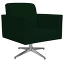 Ver imagem 1 de Poltrona Decorativa com Base Giratória Para Sala de Estar Helô Suede Verde Musgo - Lyam Decor