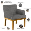 Ver imagem 5 de Kit 2 Poltronas Decorativas para Beatriz Linho Cinza Escuro - Lyam Decor