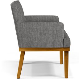 Kit 2 Poltronas Decorativas para Beatriz Linho Cinza Escuro - Lyam Decor - 10 Kit 2 Poltronas Decorativas para Beatriz Linho Cinza Escuro - Lyam Decor - 10