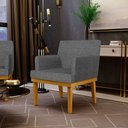 Ver imagem 3 de Kit 2 Poltronas Decorativas para Beatriz Linho Cinza Escuro - Lyam Decor