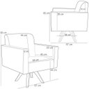 Ver imagem 4 de Poltrona Decorativa Giratória para Sala de Estar Base de Madeira Helô Linho Chumbo - Lyam Decor