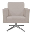 Ver imagem 3 de Poltrona Decorativa com Base Giratória Para Sala de Estar Helô Linho Bege - Lyam Decor