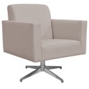 Ver imagem 1 de Poltrona Decorativa com Base Giratória Para Sala de Estar Helô Linho Bege - Lyam Decor