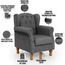 Ver imagem 6 de Poltrona Decorativa para Sala de Estar Yara Linho Cinza Escuro - Lyam Decor