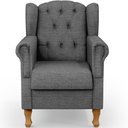 Ver imagem 6 de Kit 2 Poltronas Decorativas para Yara Linho Cinza Escuro - Lyam Decor