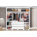 Ver imagem 4 de Guarda Roupa Casal 100% Mdf California Porta Correr com Espelho 7 Gavetas Canela Off White Carmolar