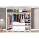 Ver imagem 5 de Guarda Roupa Casal 100% Mdf California Porta Correr com Espelho 7 Gavetas Canela Off White Carmolar