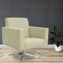 Ver imagem 2 de Poltrona Decorativa com Base Giratória Para Sala de Estar Helô Suede Bege - Lyam Decor