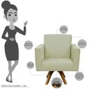 Ver imagem 3 de Poltrona Decorativa Giratória Para Sala de Estar Base de Madeira Helô Suede Bege - Lyam Decor