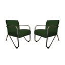 Ver imagem 1 de Kit 2 Poltronas Decorativa Bela Suede Verde Braço Cromado Mz Decor