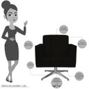 Ver imagem 3 de Kit 2 Poltronas Decorativas Base Giratória para Helô Suede Preto - Lyam Decor