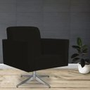Ver imagem 2 de Kit 2 Poltronas Decorativas Base Giratória para Helô Suede Preto - Lyam Decor