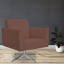 Ver imagem 2 de Kit 2 Poltronas Decorativas Base Giratória para Helô Suede Rosê - Lyam Decor