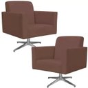 Ver imagem 1 de Kit 2 Poltronas Decorativas Base Giratória para Helô Suede Rosê - Lyam Decor