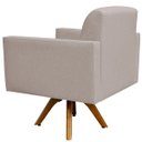 Ver imagem 6 de Kit 2 Poltronas Decorativas Giratória Madeira Sala Estar Helô Linho Bege - Lyam Decor