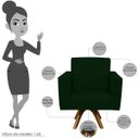 Ver imagem 3 de Poltrona Decorativa Giratória Sala de Estar Base de Madeira Helô Suede Verde Musgo - Lyam Decor