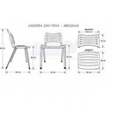 Ver imagem 2 de Cadeira Secretaria Fixa Iso Plástica - Azul